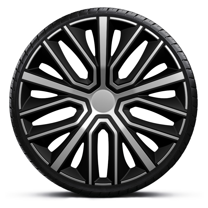 4-Delige Wieldoppenset Sinus 15-inch zilver/zwart