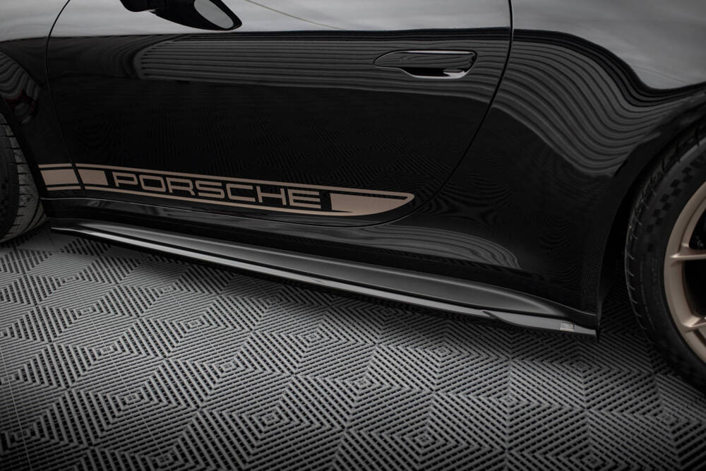 Zijskirts Porsche 911 992 GT3 Maxton Glans Zwart