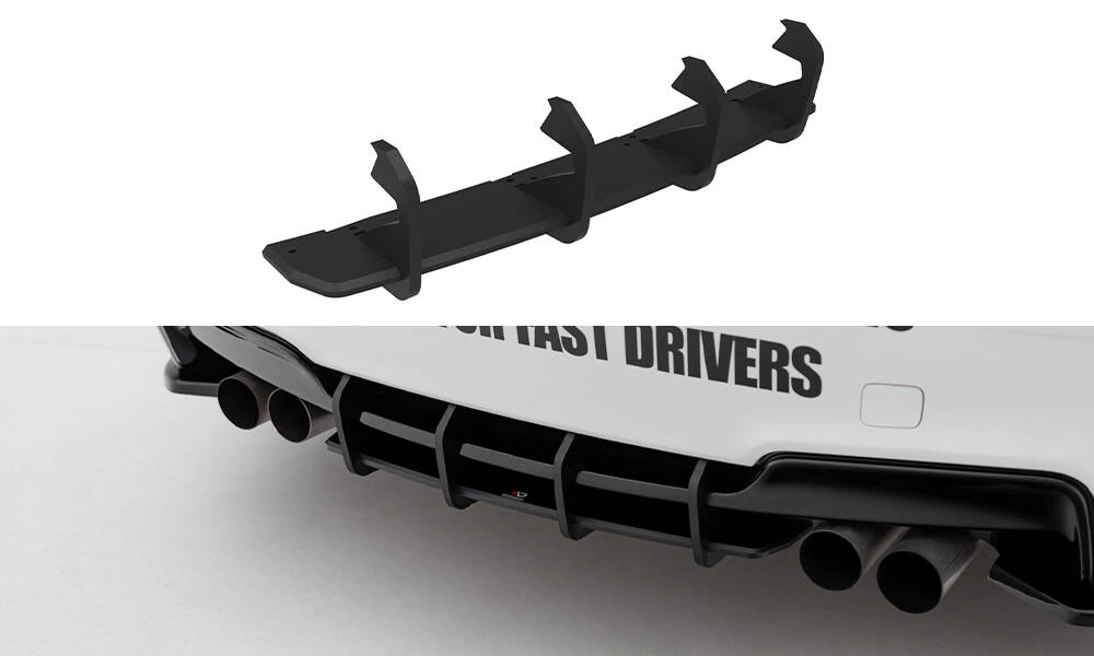 Street Pro Achter Diffuser BMW 1 M Coupe E82 Maxton Glanzend zwart
