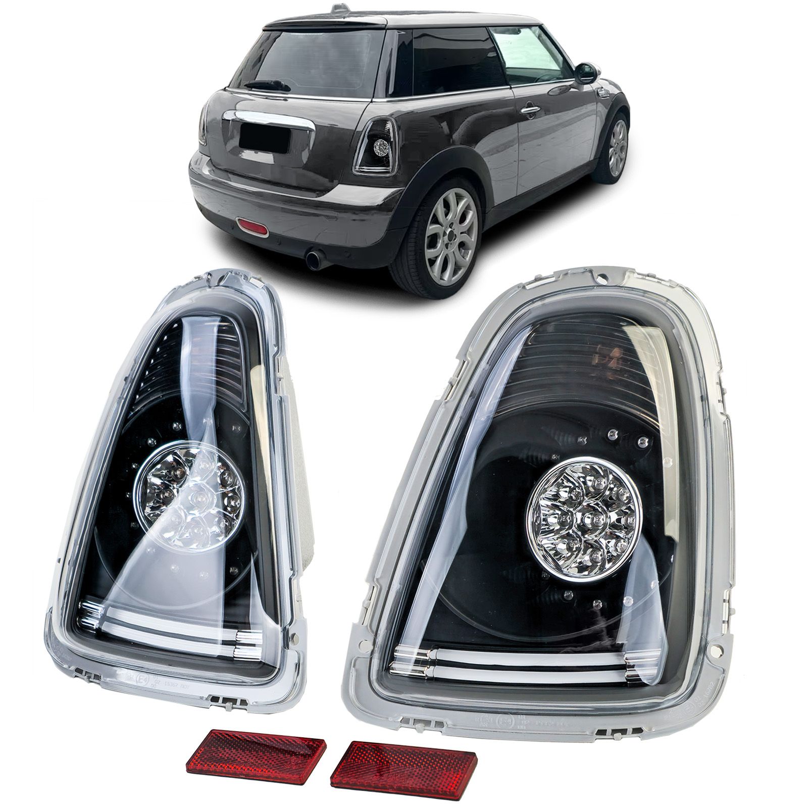 Achterlichten MINI R56 06-10 zwart LED