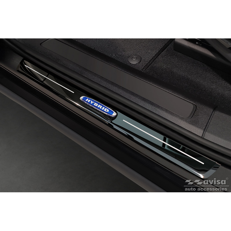 Zwart glanzend RVS Instaplijsten  Volvo XC60 II 2017-2021 & Facelift 2021- 'Hybrid' - 4-delig