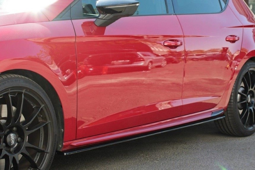 Zijskirts Seat Leon FR 5F Maxton Design glans zwart V.2