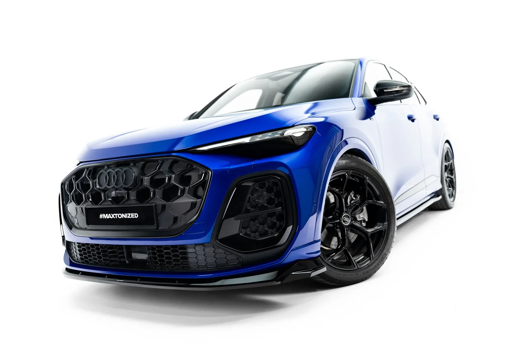 Voorspoiler Audi Q5 S-Line Sportback / SUV Mk3 2024 - Maxton Glans Zwart