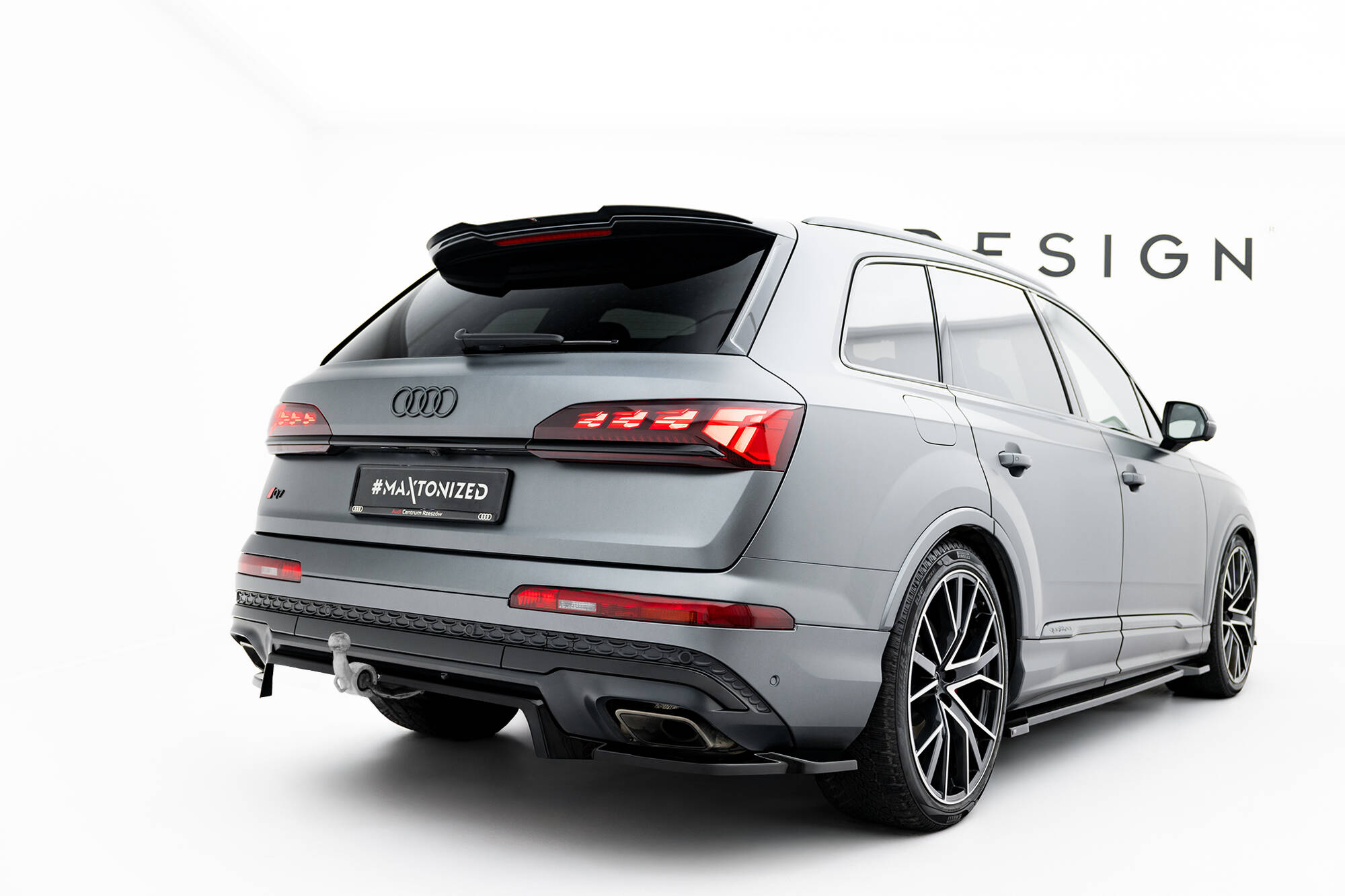 Achter Diffuser Audi Q7 S-Line MK2 Facelift 2 Maxton Glanzend zwart