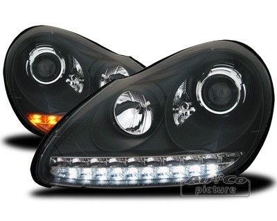 Koplampen Porsche Cayenne Xenon LED DRL zwart