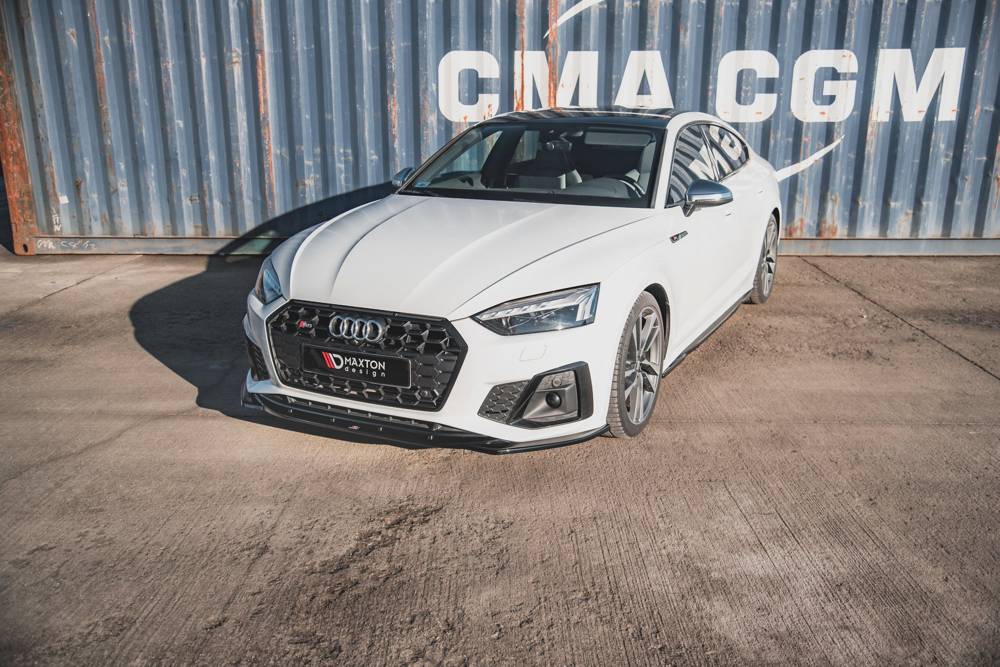 Voorspoiler V.1 Audi A5 S-Line S5 F5 FL Maxton Glans Zwart