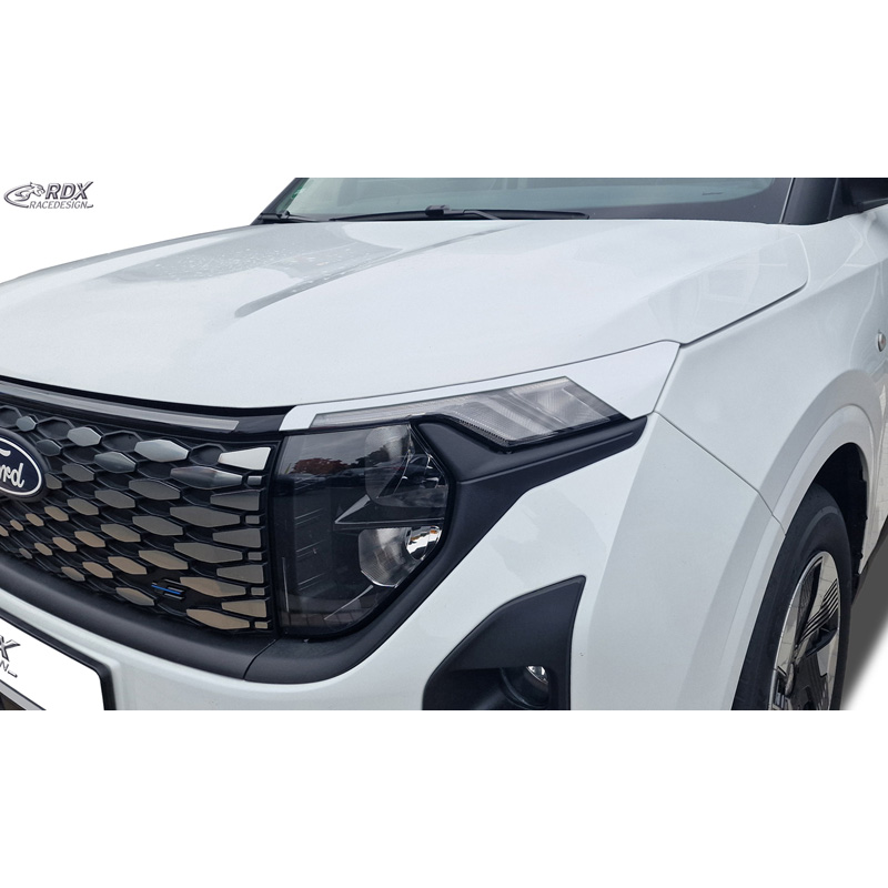 RDX Koplampspoilers  Ford Transit Courier & Tourneo Courier 2023- (met LED-richtingaanwijzers en DRL) (ABS Glanzend Wit)