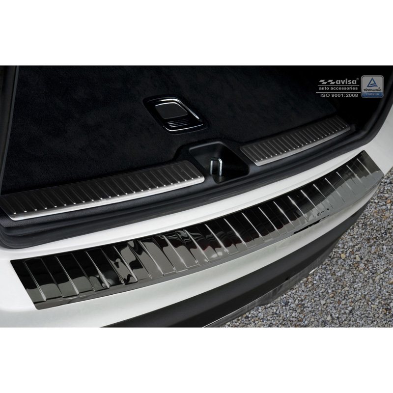 Zwart-Chroom RVS Achterbumperprotector  Mercedes GLC 2015-2019 & FL 2019- 'Ribs'