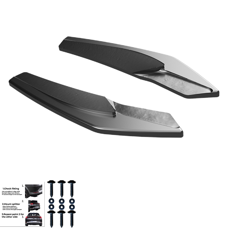 Oneway Achterbumperskirts (Hoeken)  Audi A3 (8Y) Sedan S-Line/S3 Facelift 2025- - Glanzend zwart