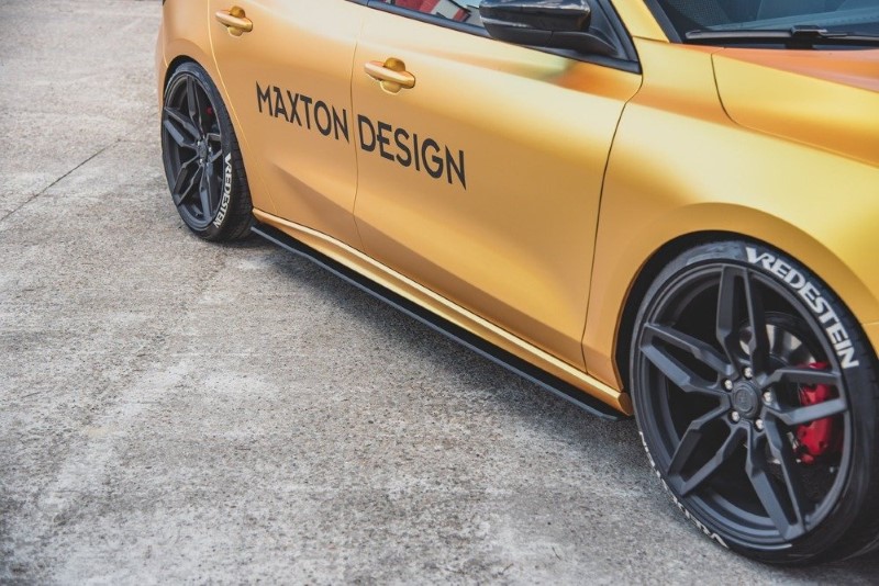 Duurzame Zijskirts Ford Focus ST / ST-Line Mk4 (Racing) Glanzend Zwart