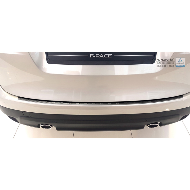 Zwart RVS Achterbumperprotector  Jaguar F-Pace 2016-2020 & FL 2020- 'Ribs'