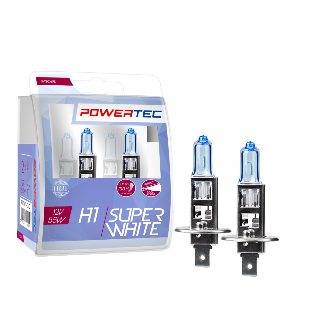 H1 lampen SuperWhite 12V DUO Mtech Powertec