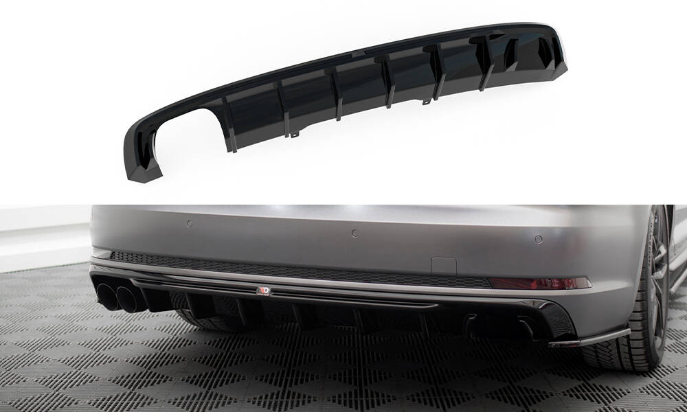 Achter Diffuser Audi A4 S-line B9 Maxton Glanzend zwart