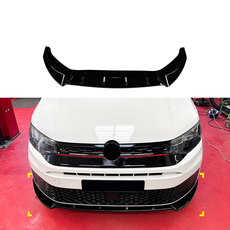Voorspoilerlip  Volkswagen Caddy V 2020- (Glanzend Zwart ABS)
