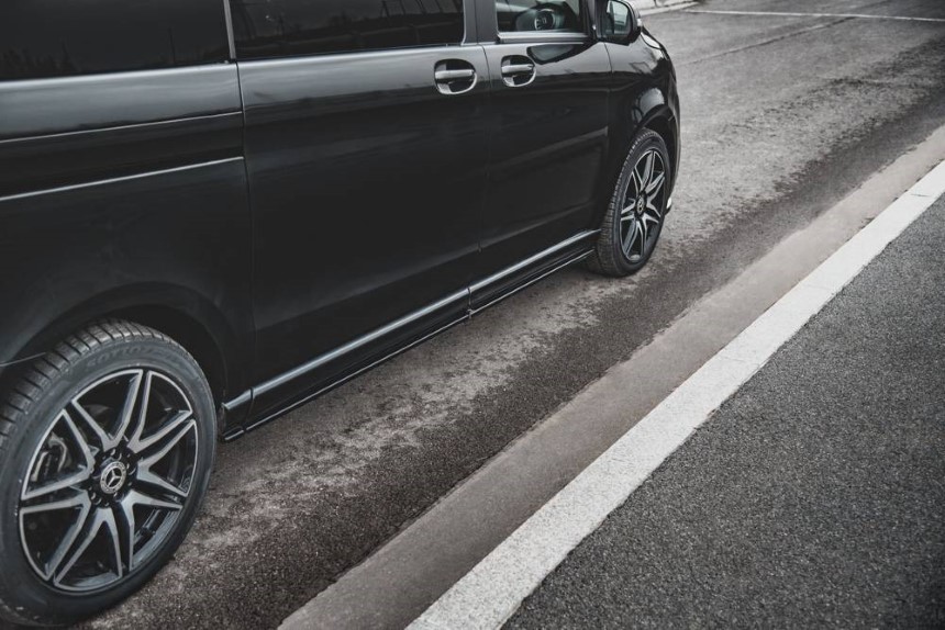 Zijskirts Mercedes V-Klasse W447 AMG-Line Maxton Design glans zwart