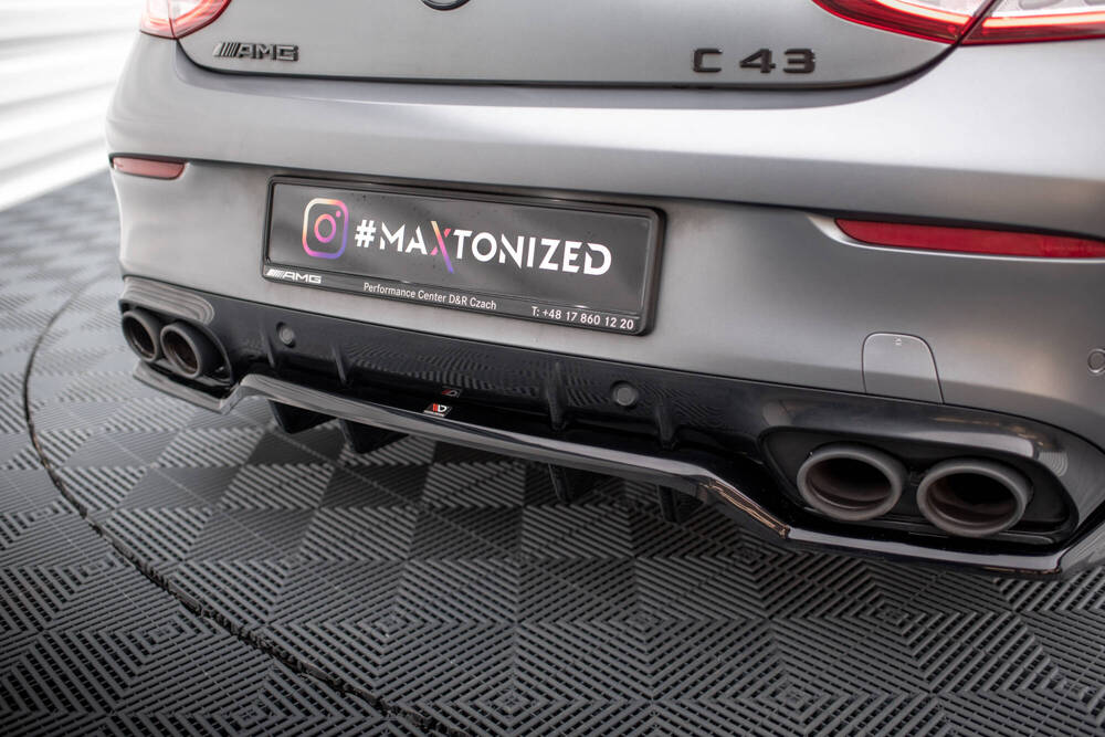 Diffuser Mercedes C43 W205 Coupe FL Maxton Glans Zwart