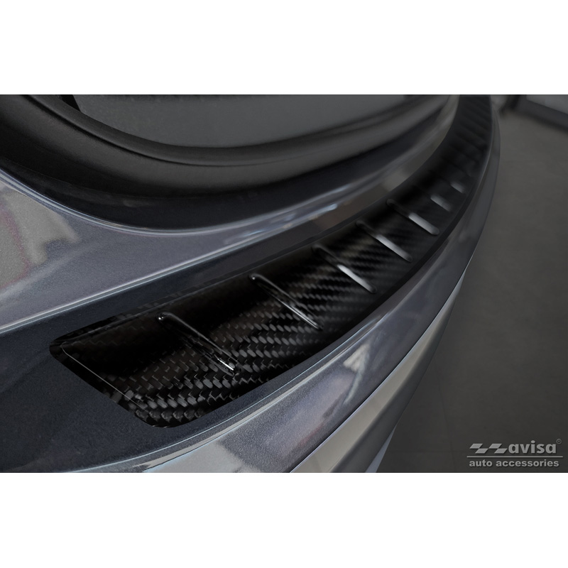 Echt 3D Carbon Achterbumperprotector  Volkswagen Taigo 2021- 'Ribs'