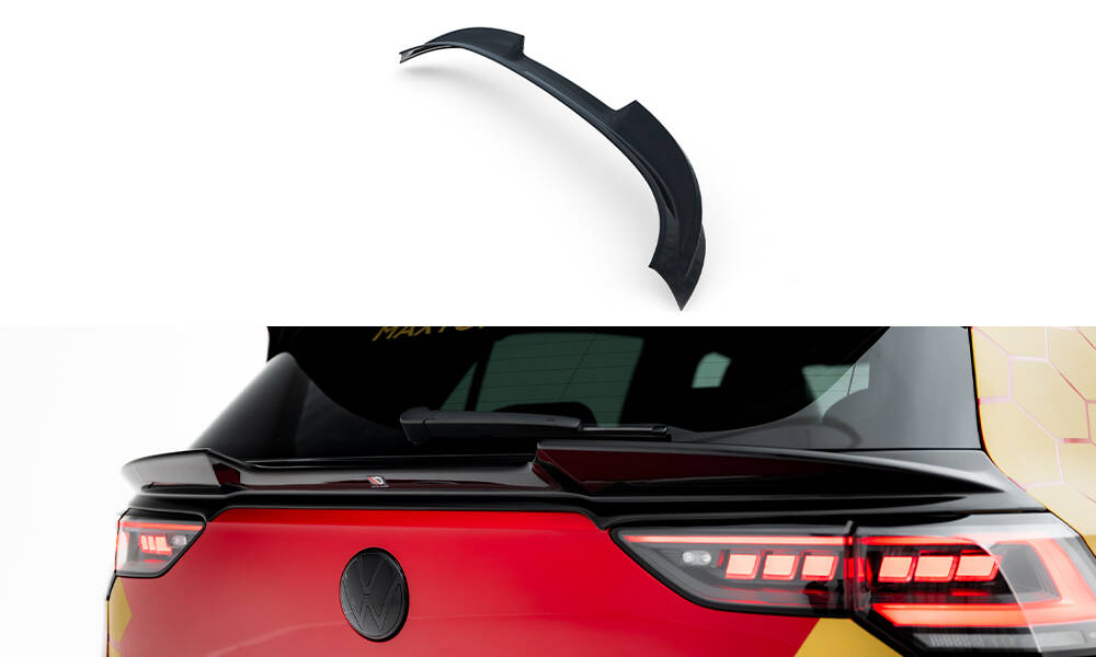Spoiler Cap 3D Volkswagen Golf GTI / GTI Clubsport / R / R-Line / GTE / GTD Mk8 / Mk8 Facelift Maxton Glanzend zwart
