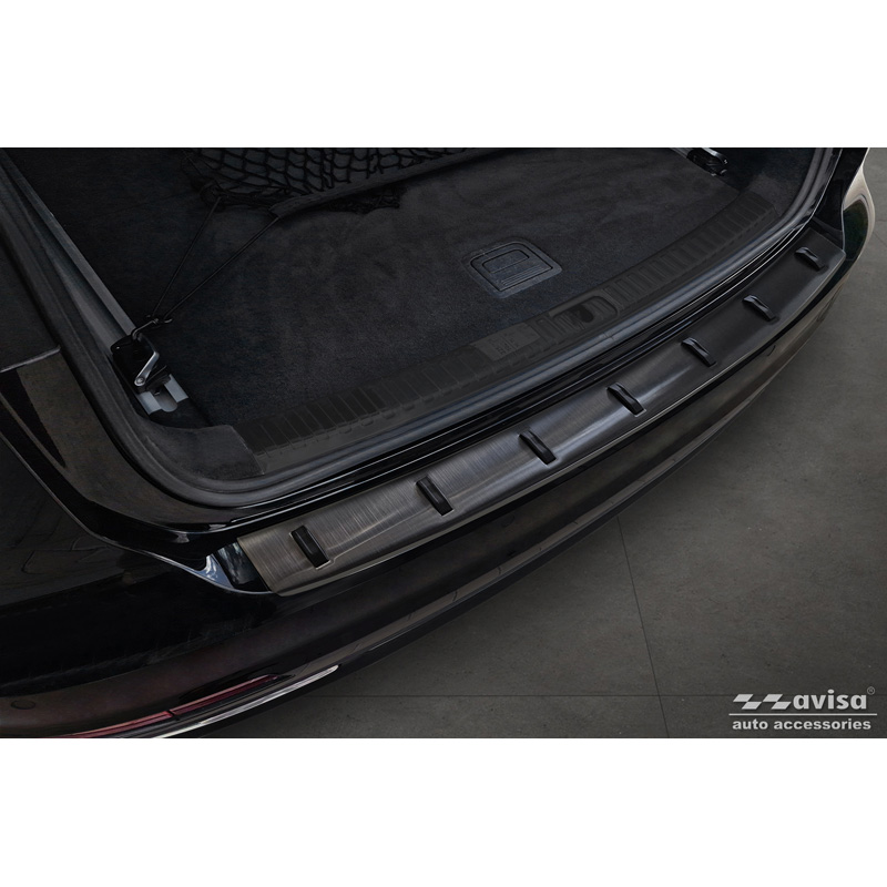 Zwart RVS Achterbumperprotector  Audi A6 (C8) Avant incl. S-Line 2023- 'STRONG EDITION'