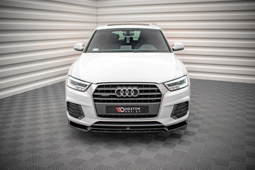 Voorspoiler V.2 Audi Q3 S-Line 8U FL Maxton Glans Zwart