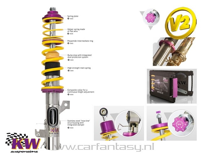 Schroefset KW V2 inox Opel Astra Coupe T98/C 1.6 05/1998-