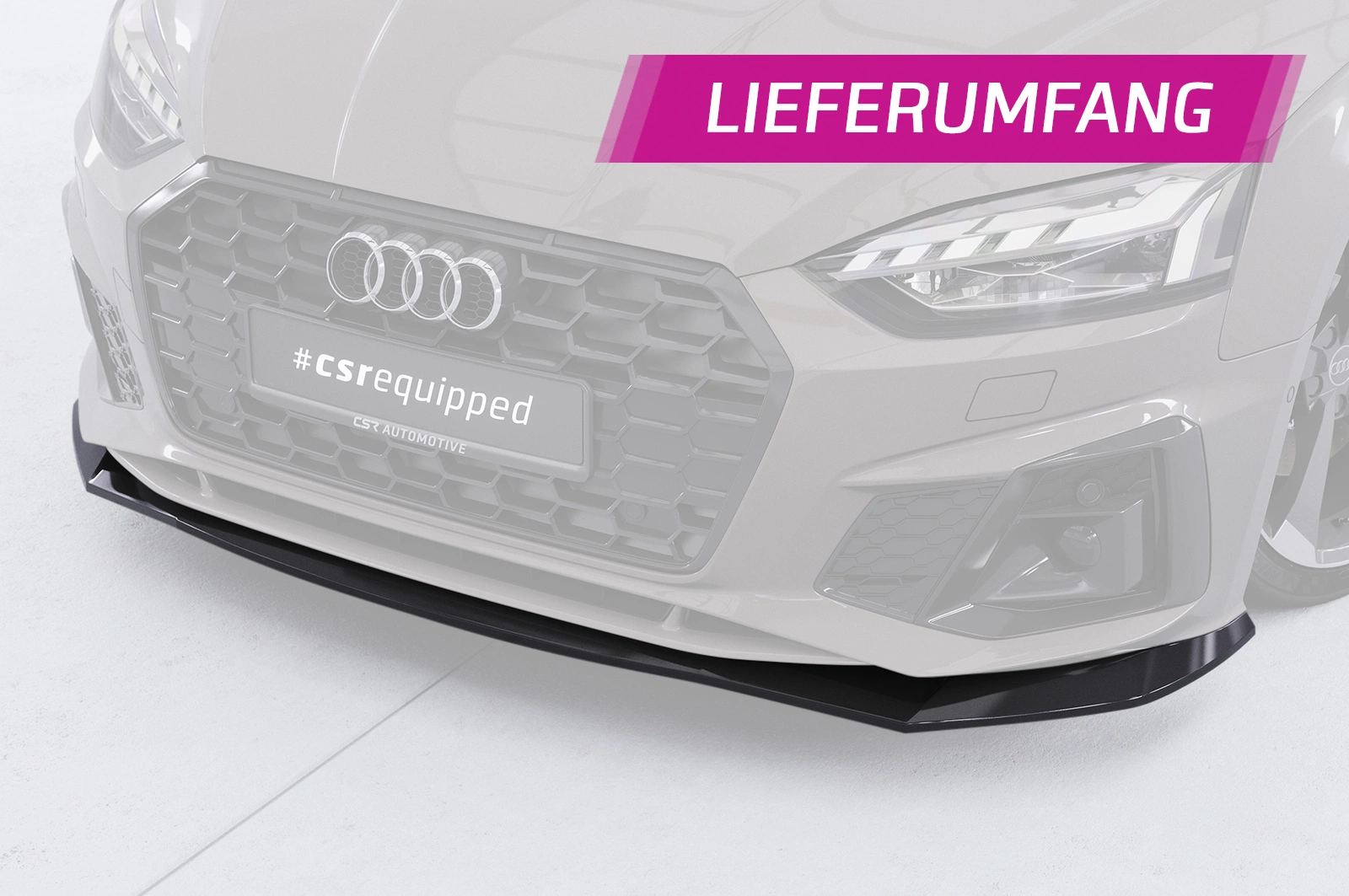 Voorspoiler Audi A5 F5 Sportback glans zwart