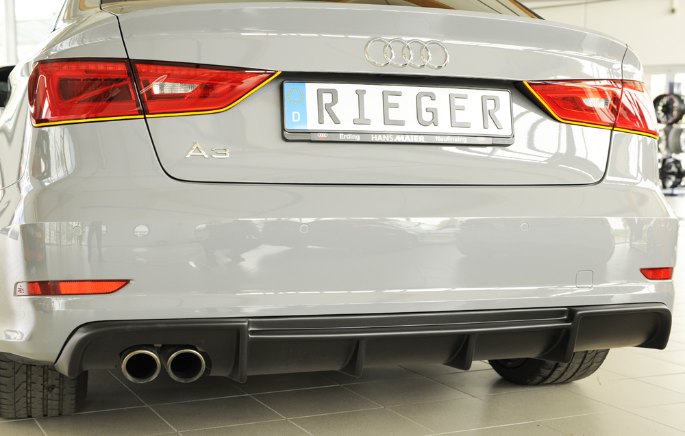 Achter Skirt Audi A3 8V 12-16 S-line Rieger Carbon Look
