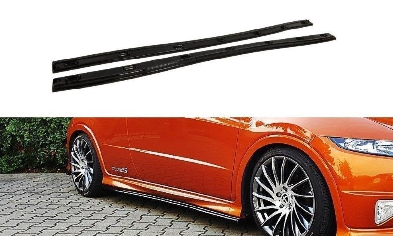 Zijskirts Diffusers Honda Civic VIII Type S/R Glanzend Zwart