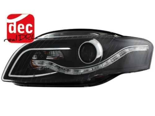 Koplampen Audi A4 B7 LED DRL-Look Zwart
