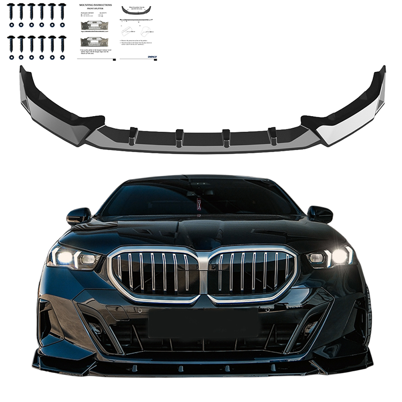 Oneway Voorspoilerlip  BMW 5-Serie G60/G61 Sedan/Touring M-Pack 2023- incl. i5 - Glanzend zwart