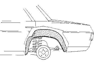 spatbordrand, binnen, rechts Mercedes W114/W115, 1968-1975
