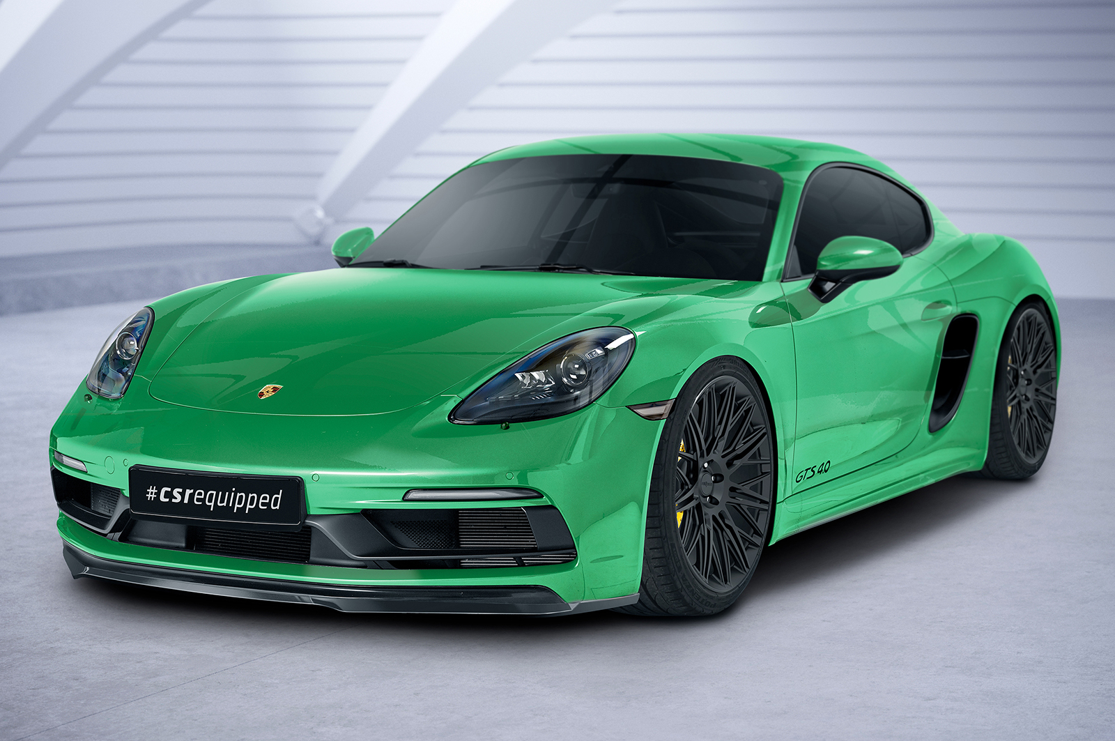 Voorspoiler Porsche 718 Cayman/Boxster GTS 4.0 (982) CSR glans Zwart