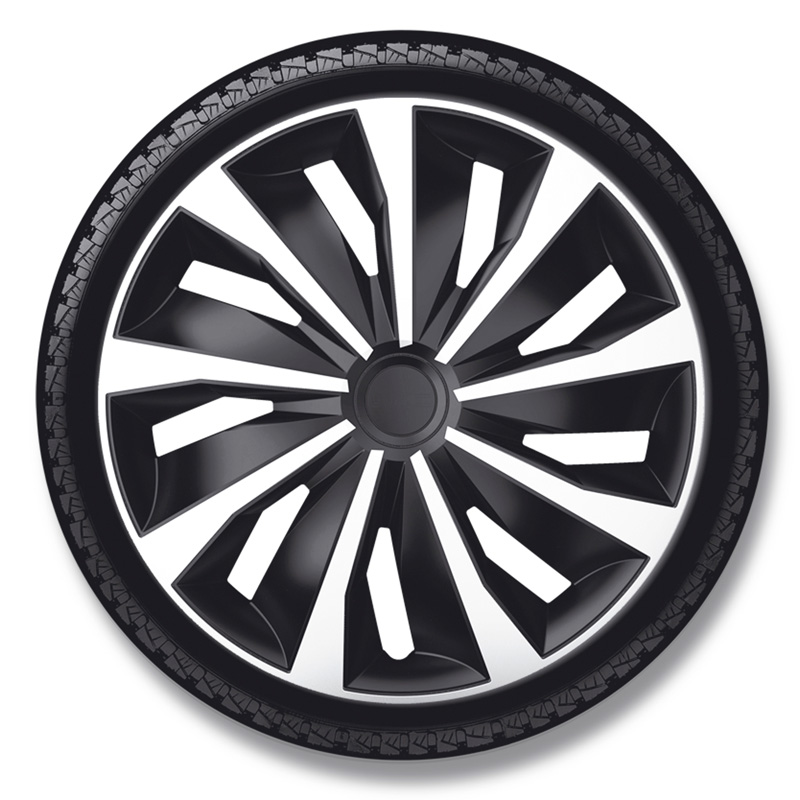 4-Delige Wieldoppenset Grip 15-inch zilver/zwart