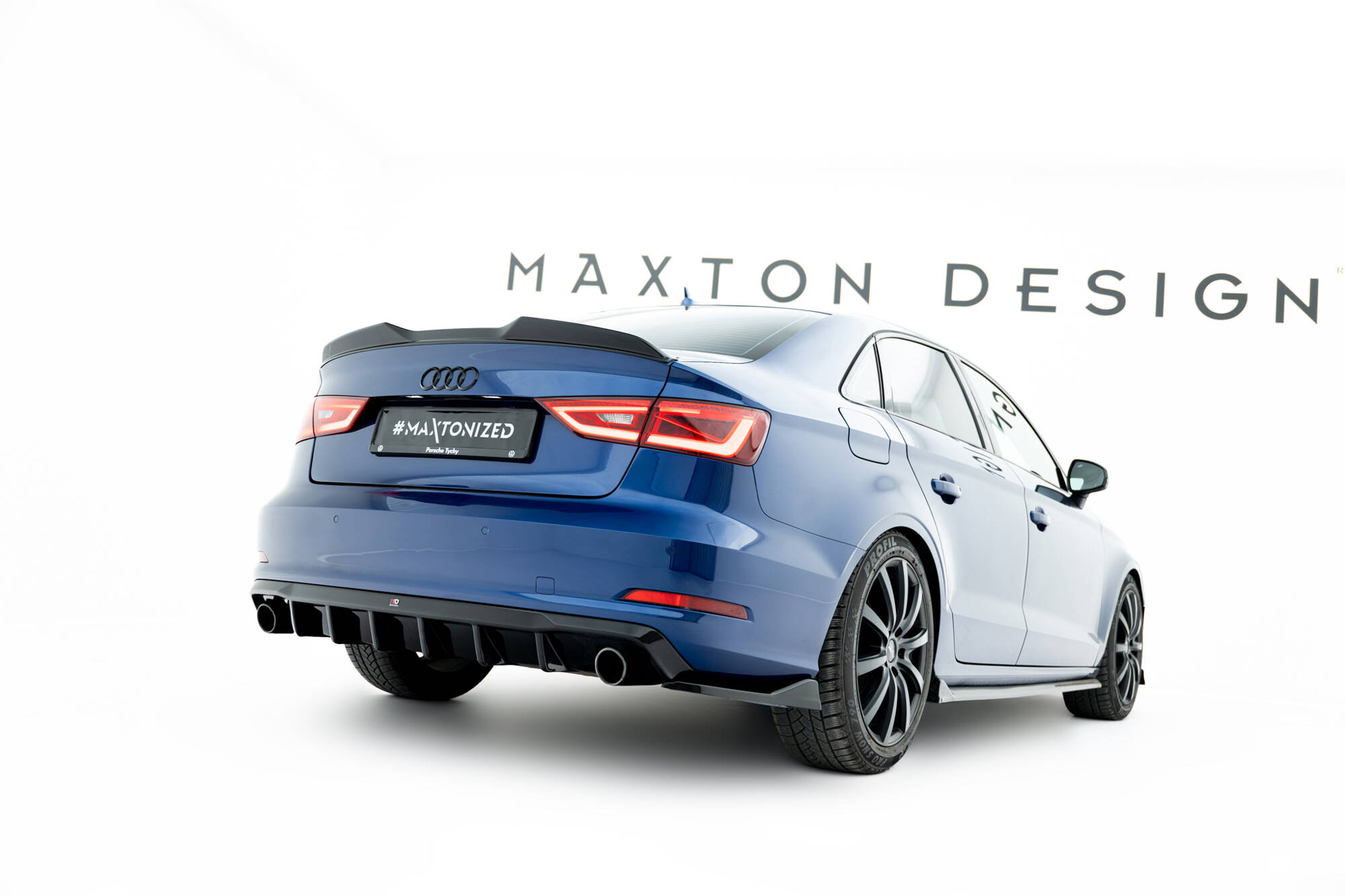 Achter Diffuser Audi A3 Sedan 8V (Versie met enkele uitlaatuiteinden aan beide kanten) Maxton
