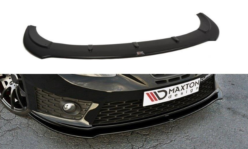 Voorspoiler Seat Leon Cupra FR 1P Maxton Design glans zwart V.1