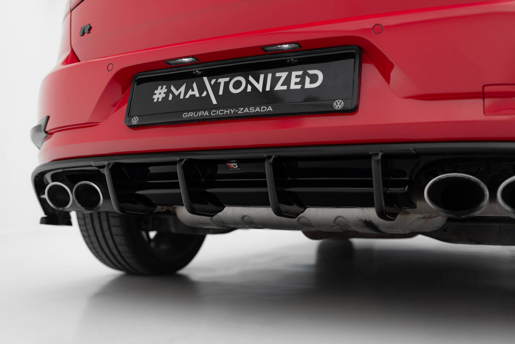 Achter Diffuser Volkswagen Golf R Hatchback R MK7 Facelift Maxton Glanzend zwart