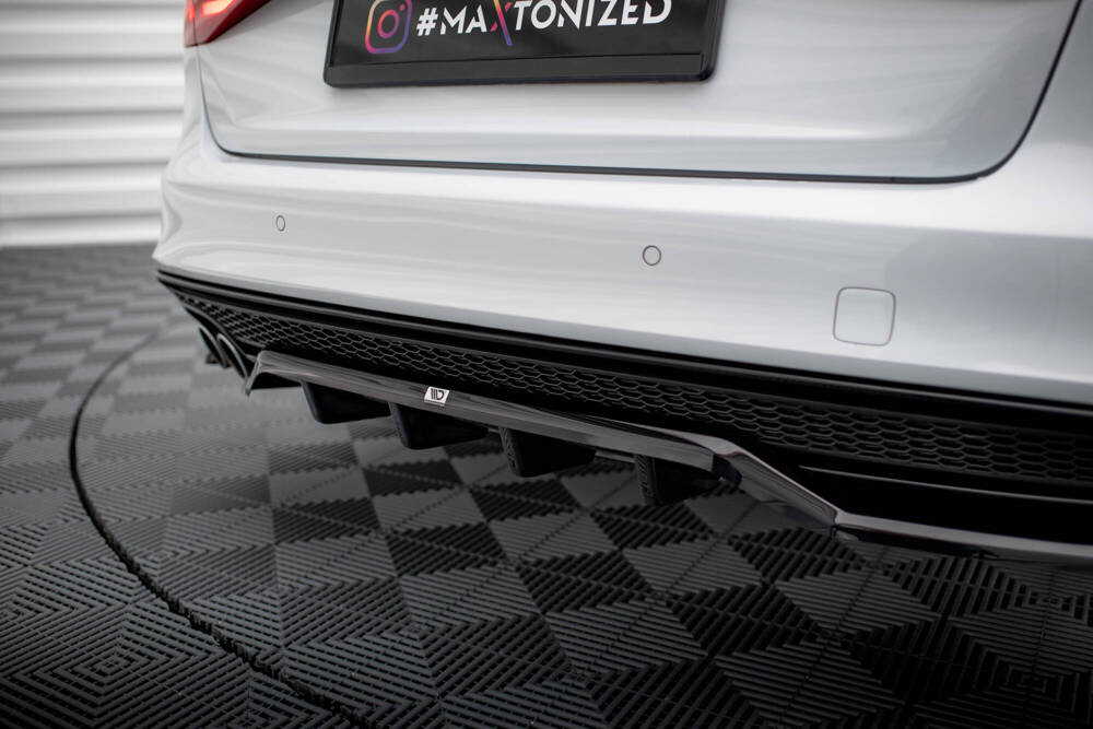 Diffuser Audi A4 Competition B8 FL Maxton Glans Zwart
