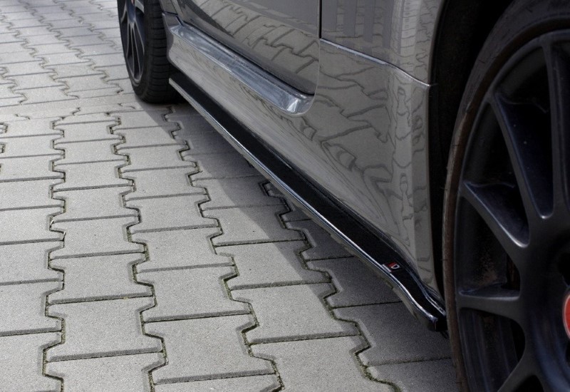 Zijskirts Diffusers Fiat 500 Abarth Facelift MK1 Glanzend Zwart