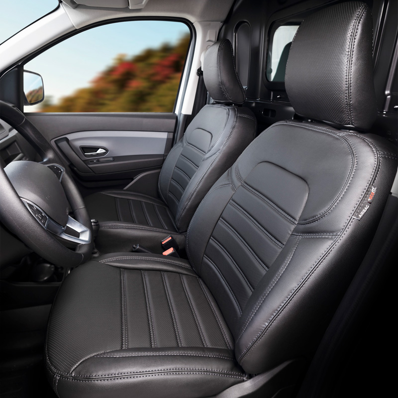 New York Design Kunstleder Stoelhoezenset 1+1  Citroën Berlingo/Peugeot Partner 2008-2018 (airbag onder plastic kap)