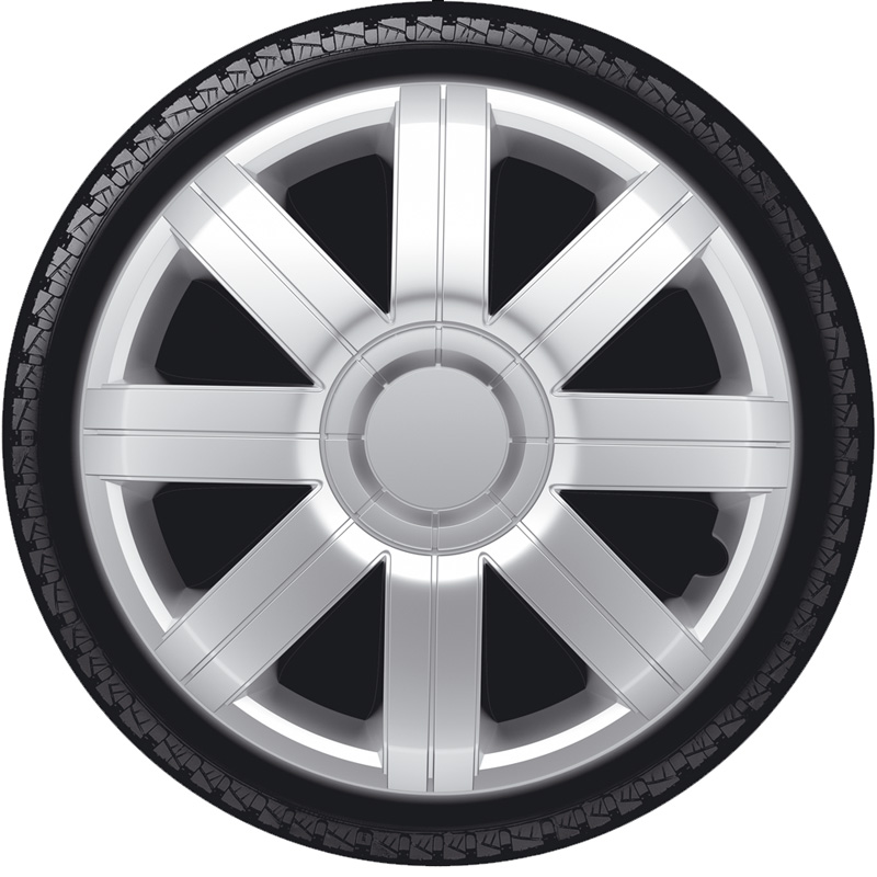 4-Delige Wieldoppenset Sportive 16-inch zilver