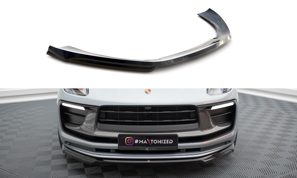 Voorspoiler Porsche Macan Mk1 Facelift 2 Maxton Glans Zwart