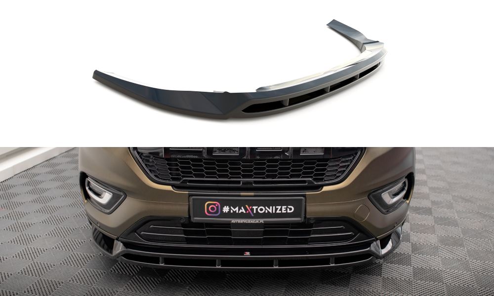 Voorspoiler Ford Tourneo Custom Facelift 2018 - 2023  Maxton Glans Zwart