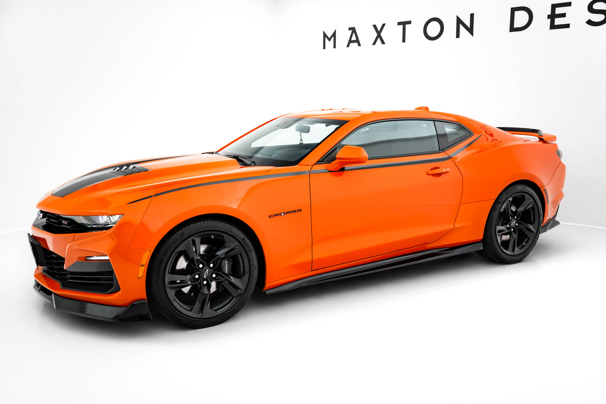 Zijskirts V.2 Chevrolet Camaro SS MK6 Facelift Maxton Glanzend zwart