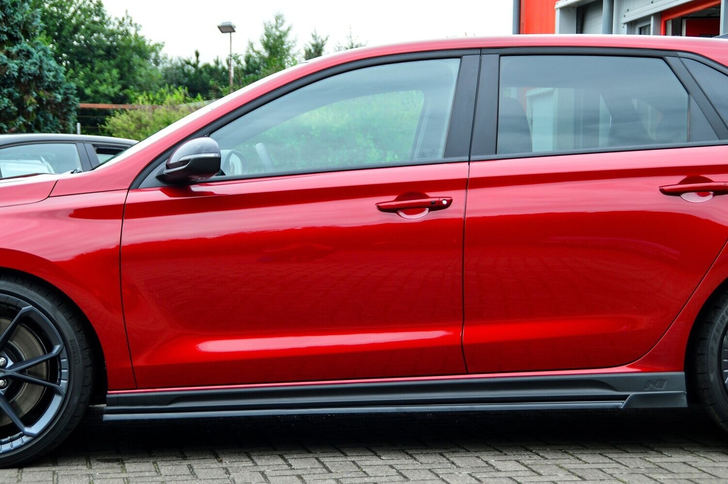 Zijskirts met vleugel achterkant Hyundai I30N Facelift