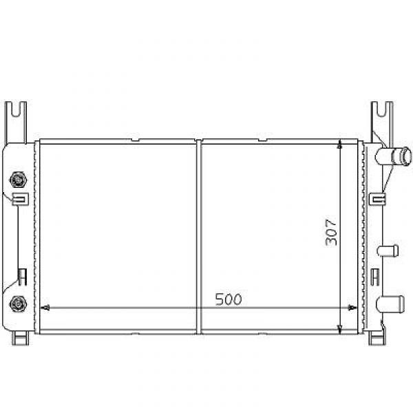 Radiator FORD FIESTA 89-95 500x304 1.0/1.1/1.3