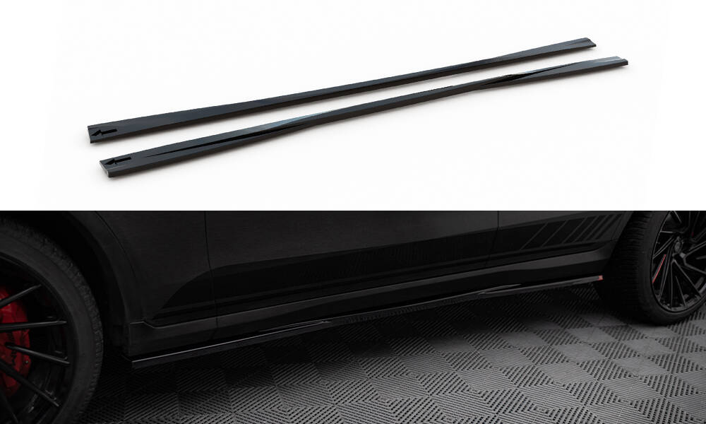 Zijskirts Mercedes GLC AMG Pakket X253 Maxton Glans Zwart