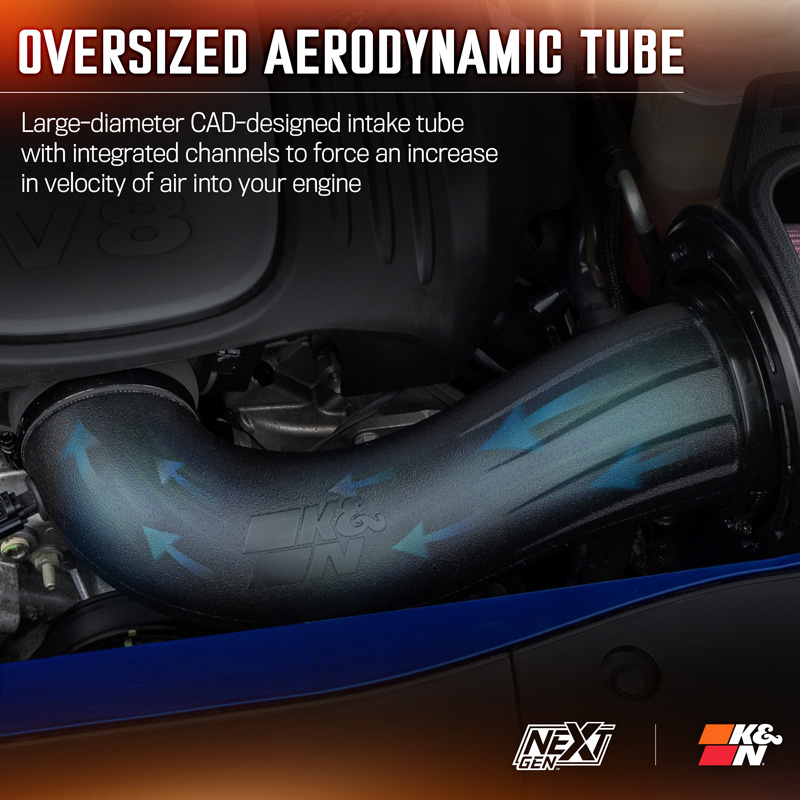 K&N NextGen Cold Air intake  Chrysler 300(C) / Dodge Charger & Challenger 5.7L V8 2011-2023 (50-1542)