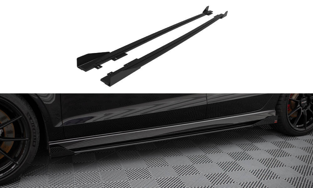 Zijskirts met Canards Audi RS3 Limousine 8V FL Maxton Street Pro