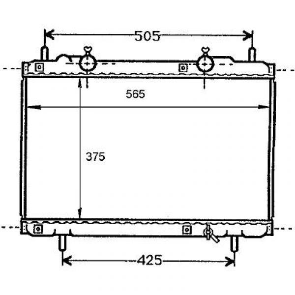 Radiator BRAVO/BRAVA/MAREA 96->> 375x563 1.6I-16V/1.9 JTD +