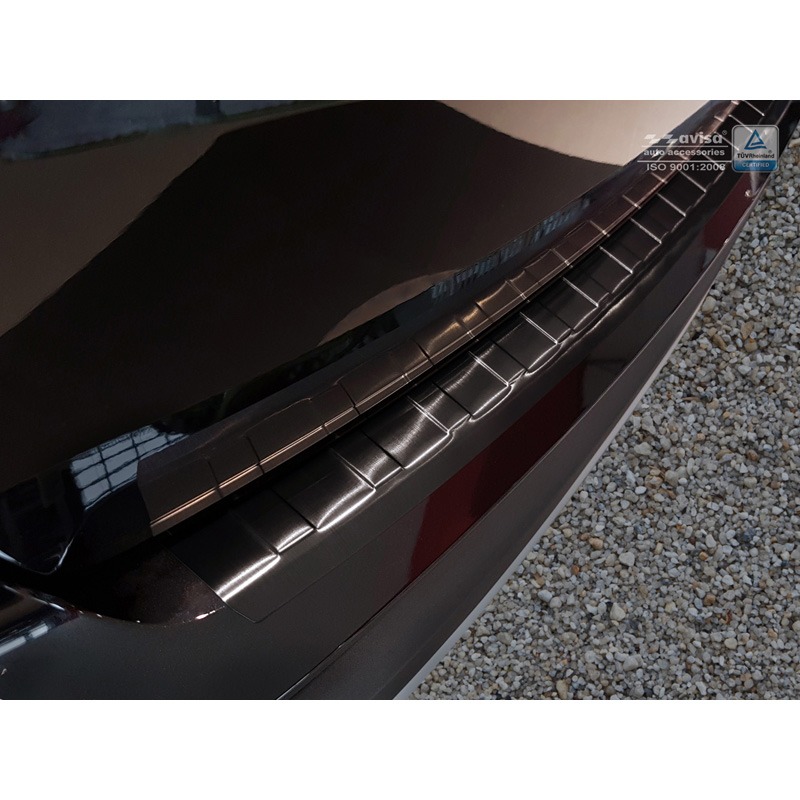 Zwart RVS Achterbumperprotector  Seat Ateca 2016-2020 & FL 2020- 'Ribs'